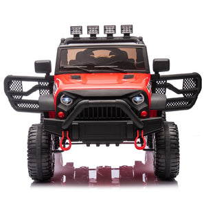 English Elm 24v Kids Electric Ride on Car with Parental Remote Dual Motors and Four Wheel Suspension Red W1578P208319