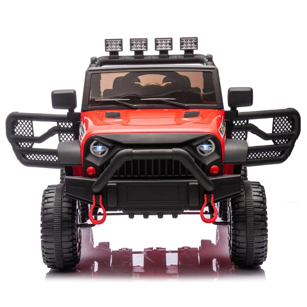 English Elm 24v Kids Electric Ride on Car with Parental Remote Dual Motors and Four Wheel Suspension Red W1578P208319