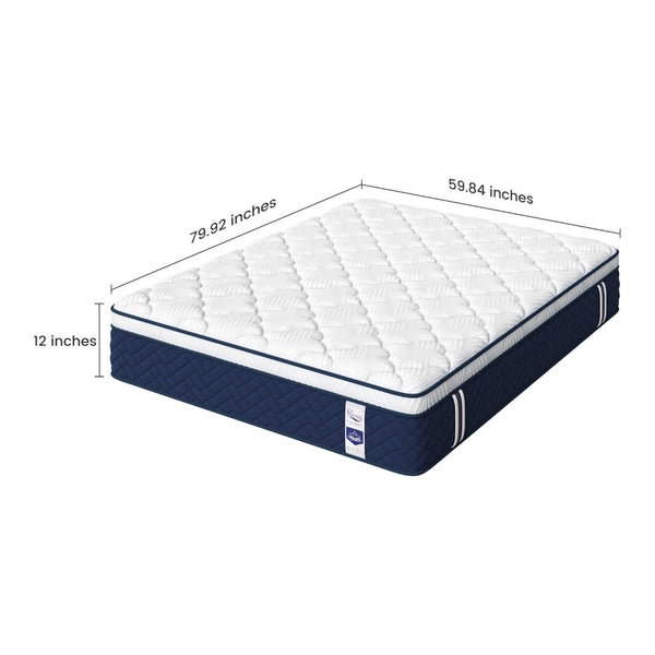 English Elm Rresta King Hybrid Mattress Hotel Comfort 7 Layer Pocketed Coil Medium Firm Support B2716P440559