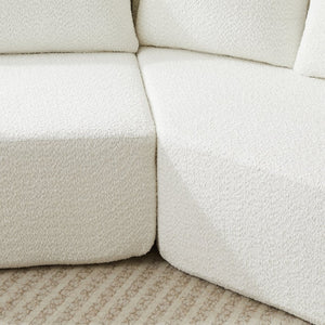 English Elm 106.3-inch Chenille Modular Sectional with Curved Ottomans for Modern Living Spaces W3505P383963