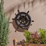 Christopher Knight Home® - Noble House - Vanora Outdoor Shiny Copper Aluminum Ship Wheel Hose Holder