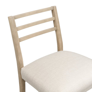 English Elm Christopher Knight Home® - BAR STOOL ladder-back farmhouse set of 2 with upholstered rubberwood seats, tapered legs, timeless charm Beige N771P339875A
