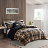 Woolrich Alton Lodge/Cabin Plush to Sherpa Down Alternative Comforter Set WR10-3106 Brown/Black