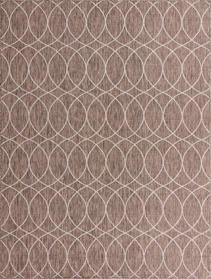 Unique Loom Outdoor Trellis Gitter Machine Made Trellis Rug Brown, Ivory 9' 0" x 12' 0"