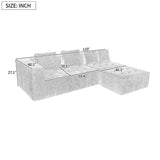 English Elm Modern Large Removable Modular Sofa, 3-Piece Set With Free Combination, Includes 4 Cushions, Ideal For Living Room, Bedroom, Apartment