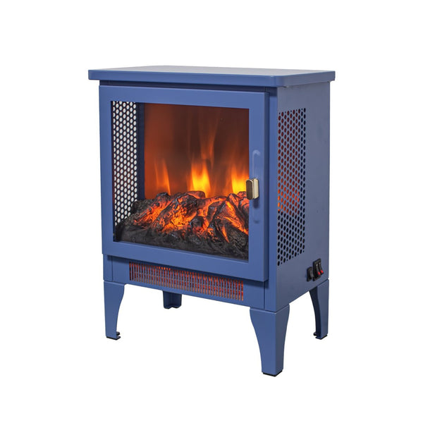 English Elm 18 Inch Freestanding Electric Fireplace Stove with 3d Led Flame and Matte Black Finish W1769P345280