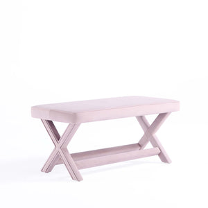 English Elm Abigail Mid-Century Modern Pink Velvet Upholstered Bench - Stylish Entryway & Bedroom Accent B365P398211
