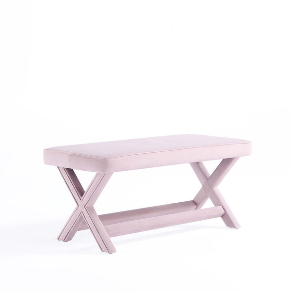 English Elm Abigail Mid-Century Modern Pink Velvet Upholstered Bench - Stylish Entryway & Bedroom Accent B365P398211