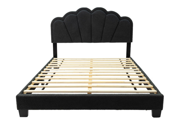 English Elm Queen Corduroy Platform Bed with Plush Headboard, High Footboard, Under-Bed Drawer Storage, Modern Design Charcoal 7 L x 28 W x 64 H B089P238570