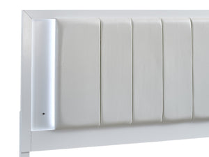 English Elm Burlington King Platform Bed Faux Leather Headboard Led Backlight and Storage Drawers B078S00673