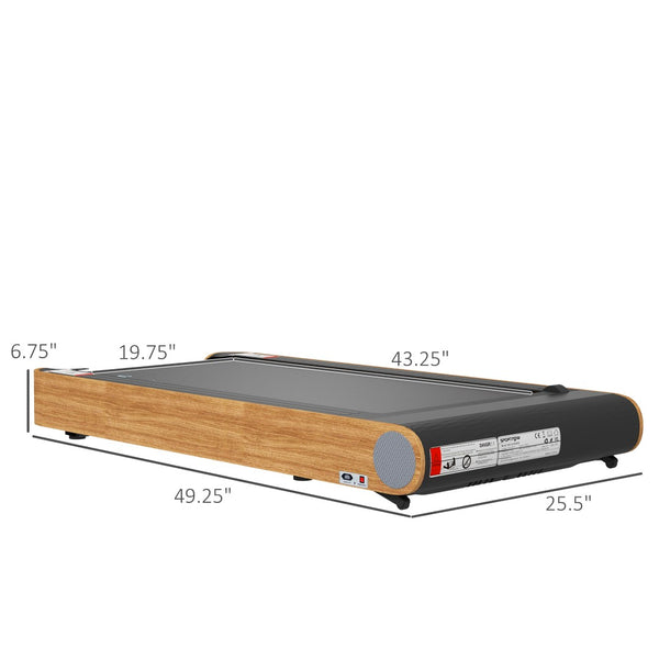 English Elm Soozier Walking Pad Treadmill with Bluetooth Speaker and Wood Grain Finish for Home Office W2225P217047