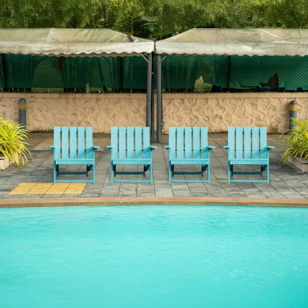 English Elm Shoreline Recycled Hdpe Folding Adirondack Chair Fully Assembled Modern Patio Seating Teal B2745P409681