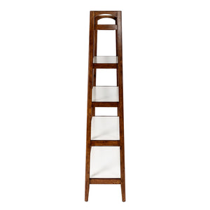 JLA Home Madison Park - Shelf Mid-Century Two-Tone Bookcase with Open Shelves, Pecan & Off-White Finish, Versatile Storage MP138-0128