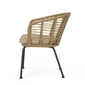English Elm Randy Outdoor Woven Rattan Accent Chair Set of Two for Patio or Balcony Use N769P334784A
