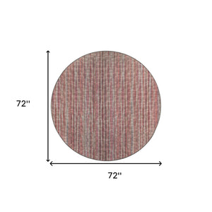 Homeroots 6' Pink Round Ombre Tufted Handmade Area Rug  Polyester 493035