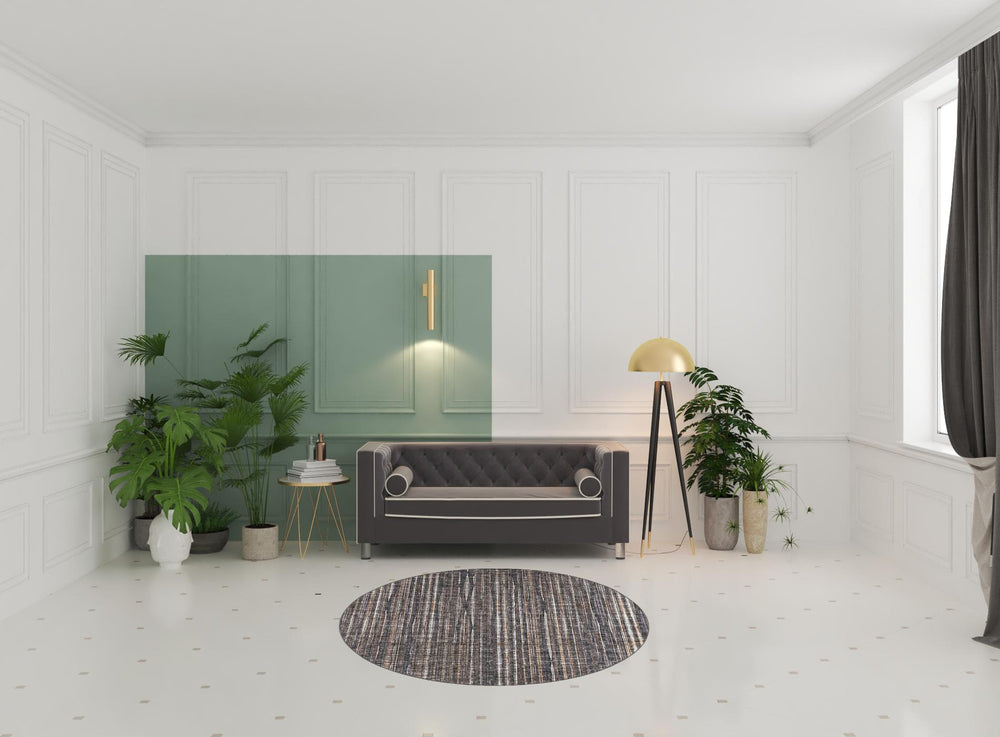 Homeroots 6' Brown Round Ombre Tufted Handmade Area Rug  Polyester 493037