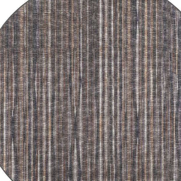Homeroots 6' Brown Round Ombre Tufted Handmade Area Rug  Polyester 493037