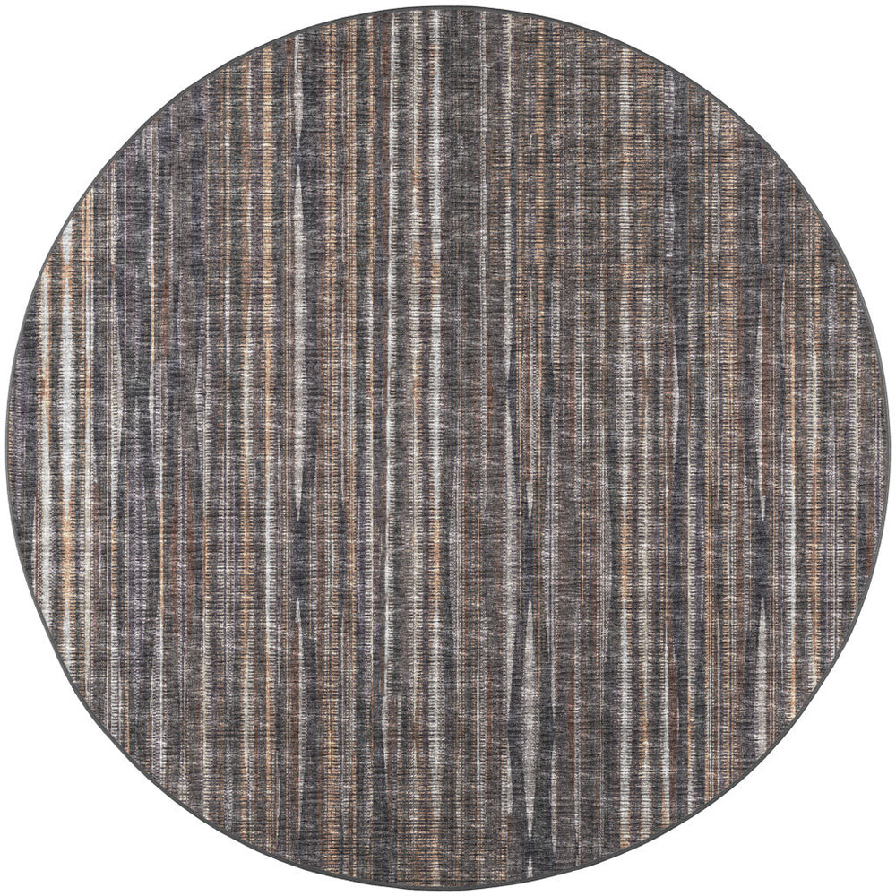 Homeroots 6' Brown Round Ombre Tufted Handmade Area Rug  Polyester 493037