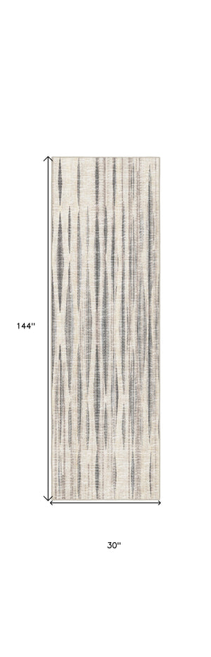 Homeroots 3' X 12' Ivory Ombre Tufted Handmade Runner Rug  Polyester 493038