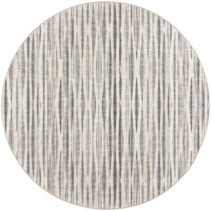 Homeroots 6' Ivory Round Ombre Tufted Handmade Area Rug  Polyester 493039