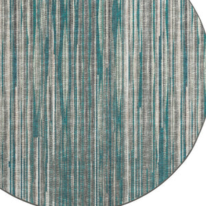 Homeroots 6' Blue Round Ombre Tufted Handmade Area Rug  Polyester 493047