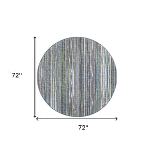 Homeroots 6' Purple Round Ombre Tufted Handmade Area Rug  Polyester 493049