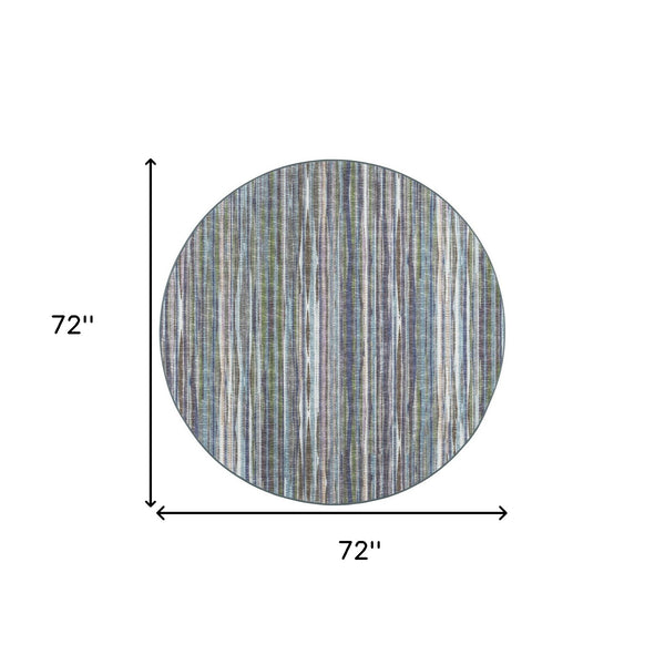 Homeroots 6' Purple Round Ombre Tufted Handmade Area Rug  Polyester 493049