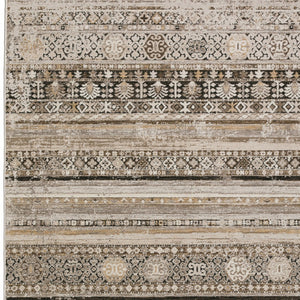 Homeroots 3' X 5' Brown Oriental Area Rug With Fringe  Polyester 493092