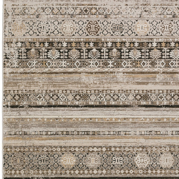 Homeroots 3' X 5' Brown Oriental Area Rug With Fringe  Polyester 493092