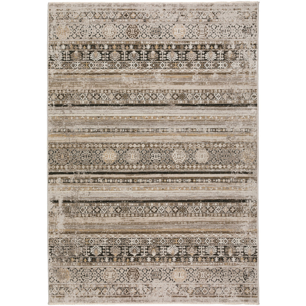 Homeroots 3' X 5' Brown Oriental Area Rug With Fringe  Polyester 493092