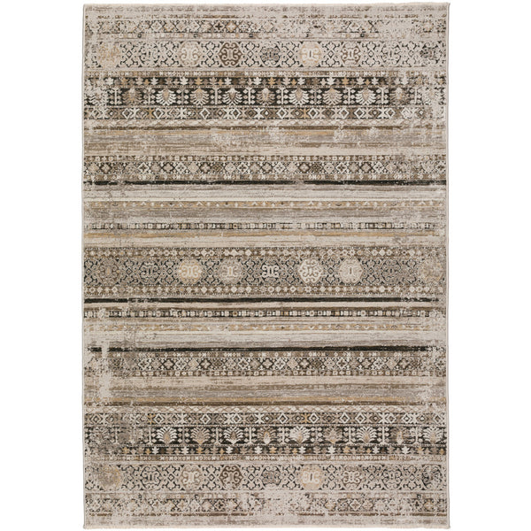 Homeroots 8' X 10' Brown Oriental Area Rug With Fringe  Polyester 493094