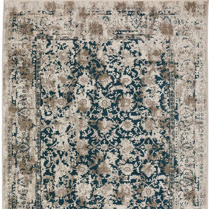 Homeroots 3' X 5' Blue Oriental Area Rug With Fringe  Polyester 493096