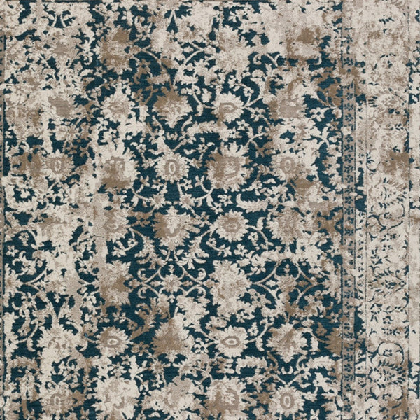 Homeroots 5' X 8' Blue Oriental Area Rug With Fringe  Polyester 493097