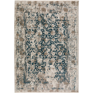 Homeroots 8' X 10' Blue Oriental Area Rug With Fringe  Polyester 493098