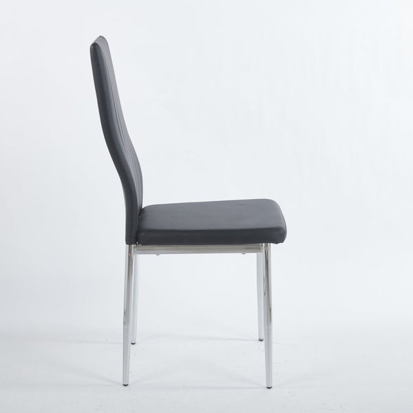 English Elm Chair Chair Set Of 4 - Contemporary Design With Chrome Legs & Comfortable Black Seats For Modern Dining W234P302681