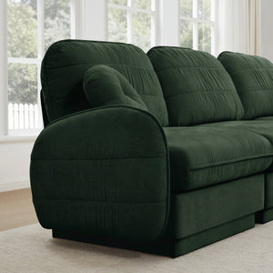 English Elm Chenille Cloud Loveseat with Quilted Back Cushions Deep Foam Seat Modern Living Room Sofa Green W714S01765
