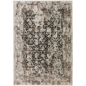 Homeroots 3' X 5' Black Oriental Area Rug With Fringe  Polyester 493100
