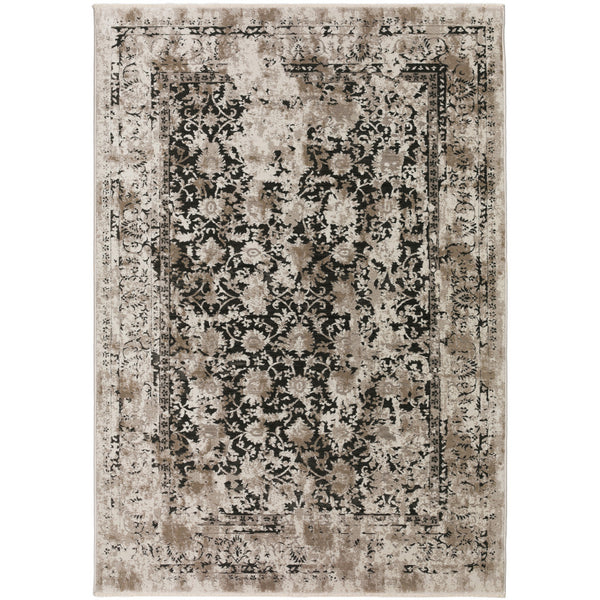 Homeroots 3' X 5' Black Oriental Area Rug With Fringe  Polyester 493100
