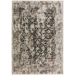 Homeroots 3' X 5' Black Oriental Area Rug With Fringe  Polyester 493100