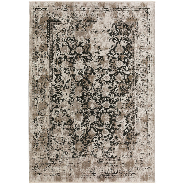 Homeroots 3' X 5' Black Oriental Area Rug With Fringe  Polyester 493100