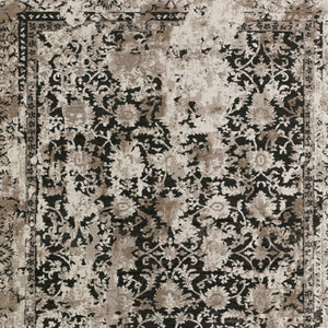 Homeroots 5' X 8' Black Oriental Area Rug With Fringe  Polyester 493101