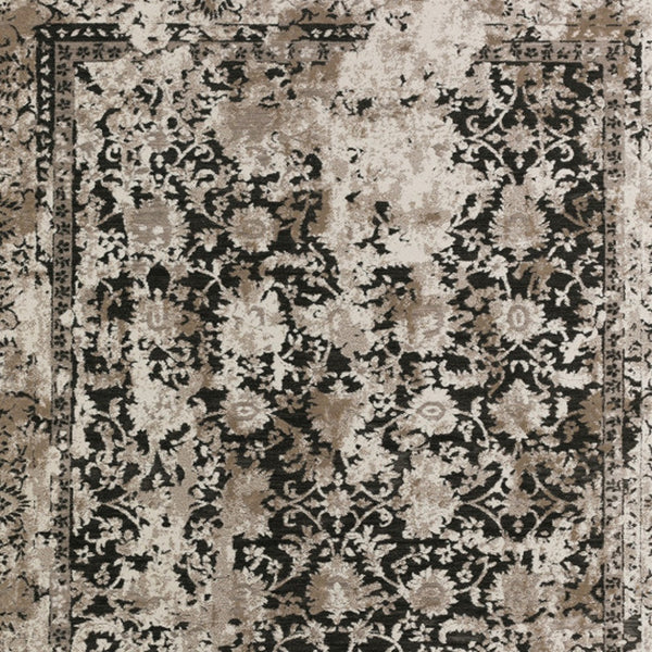Homeroots 5' X 8' Black Oriental Area Rug With Fringe  Polyester 493101