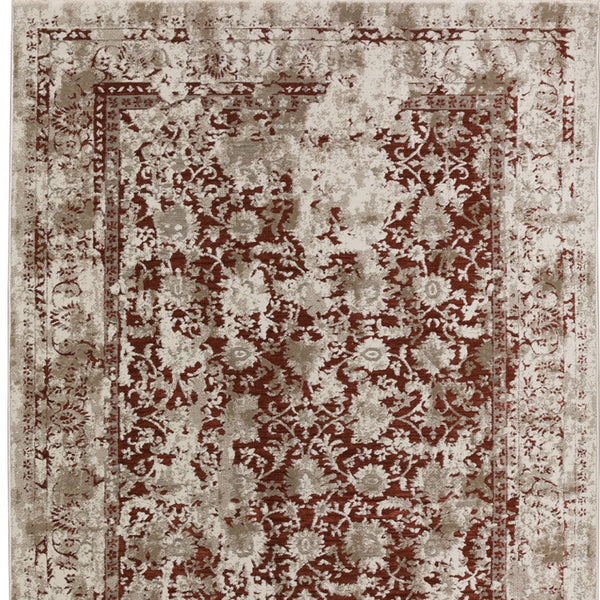 Homeroots 3' X 5' Red Oriental Area Rug With Fringe  Polyester 493104