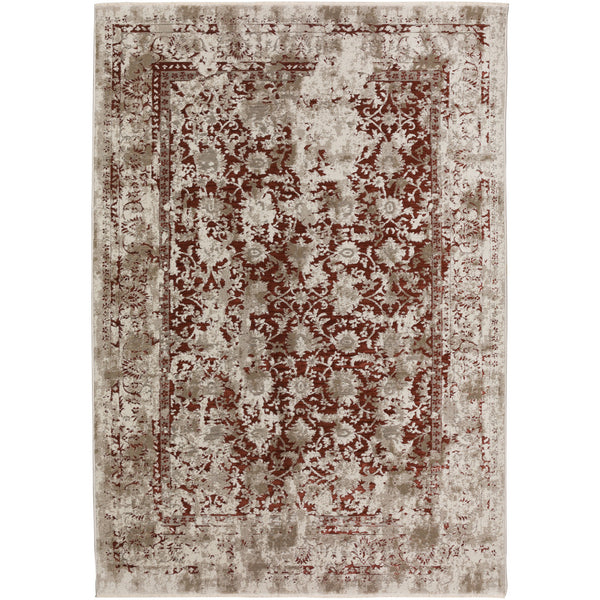 Homeroots 3' X 5' Red Oriental Area Rug With Fringe  Polyester 493104
