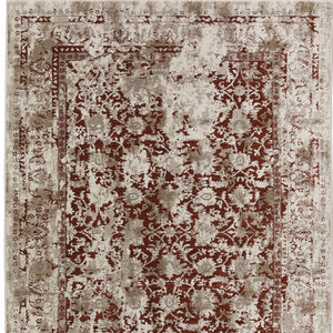 Homeroots 5' X 8' Red Oriental Area Rug With Fringe  Polyester 493105