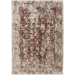 Homeroots 5' X 8' Red Oriental Area Rug With Fringe  Polyester 493105