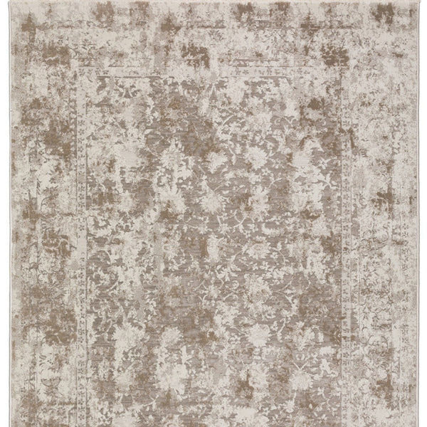 Homeroots 8' X 10' Brown Oriental Area Rug With Fringe  Polyester 493110