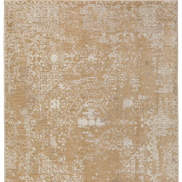 Homeroots 5' X 8' Beige Oriental Area Rug With Fringe  Polyester 493113