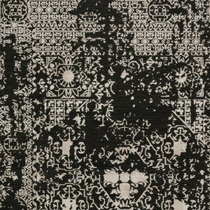 Homeroots 8' X 10' Black Oriental Area Rug With Fringe  Polyester 493118