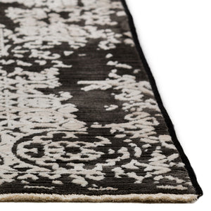 Homeroots 8' X 10' Black Oriental Area Rug With Fringe  Polyester 493118